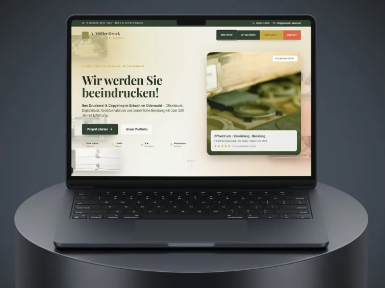 Website Relaunch für A. Müller Druck