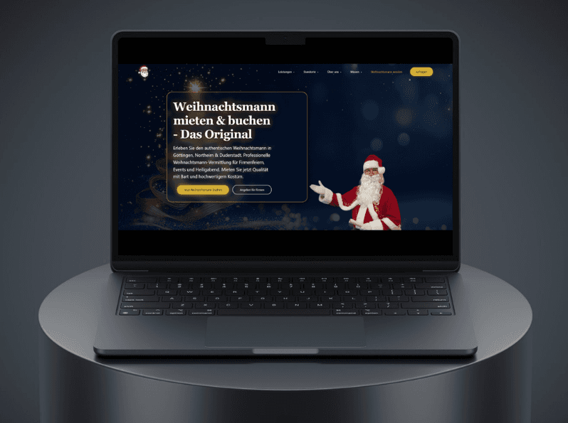 Website Weihnachtszeiten24.de für Weihnachtsmann-Service