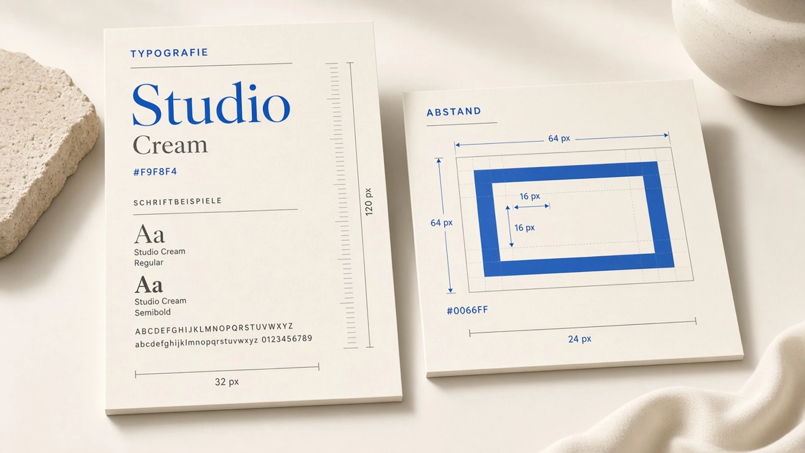 Designsystem und Komponenten auf dem Bildschirm
